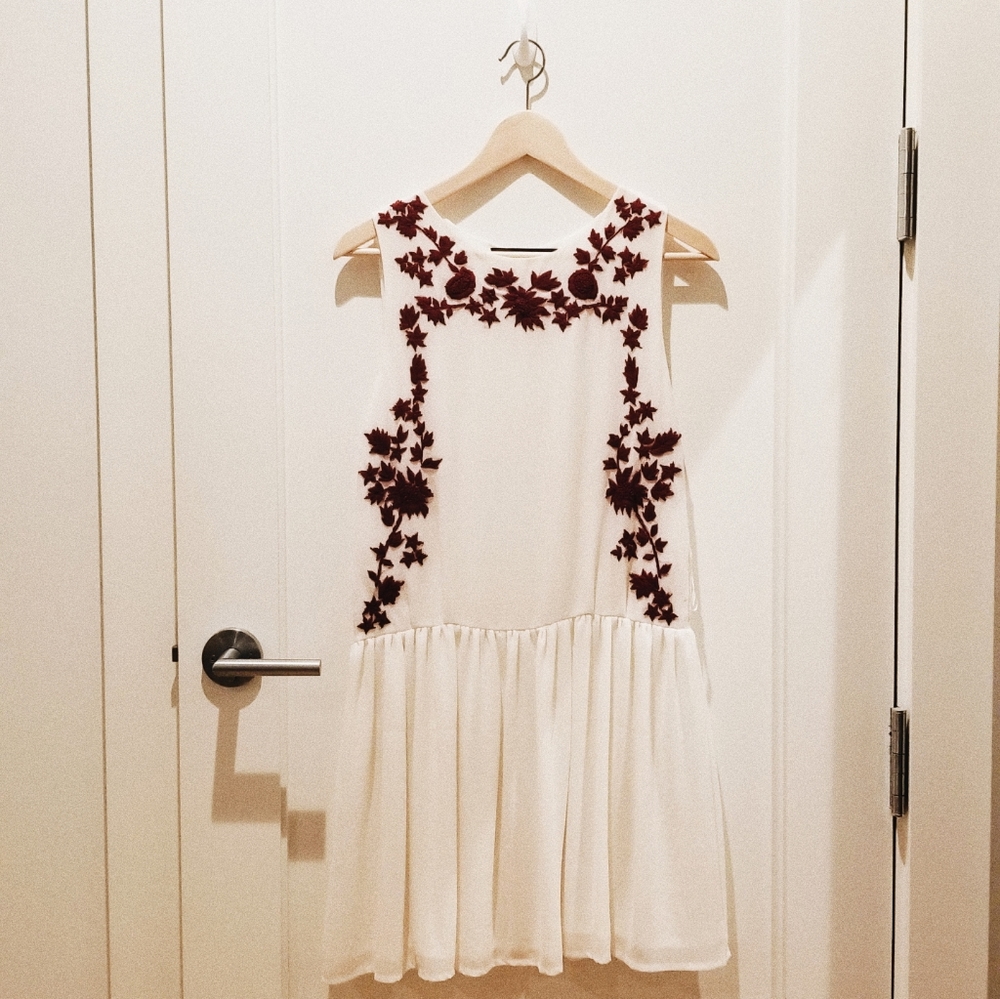 Beautiful Embroidered Drop Waist Dress